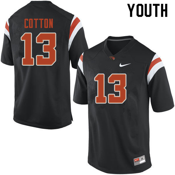 Youth #13 TraJon Cotton Oregon State Beavers College Football Jerseys Sale-Black